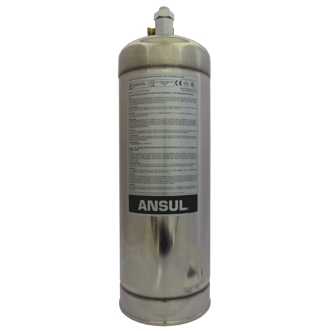 ANSUL R-102 commercial kitchen fire suppression tank