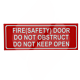 Fire Safety Door Sign