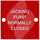 Label "Jacking Pump Normally Closed" 50 X 50mm