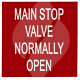 Label "Main Stop Valve Normally Open" 50 x 50mm
