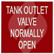 Label "Tank Outlet Valve Normally Open" 50 x 50mm