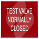 Label "Test Valve Normally" 50 x 50mm