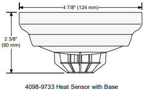 Simplex TrueAlarm Analogue Heat Detector 4098 9733 dimensions