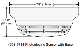 Simplex TrueAlarm Analogue Photoelectric Smoke Detector 4098 9714 dimensions