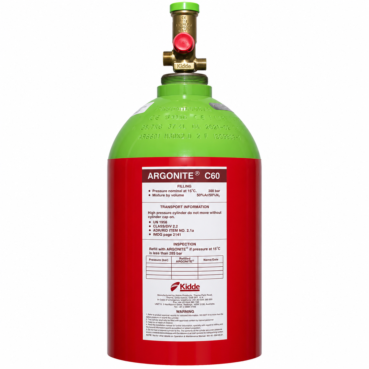 IG-55 gaseous fire suppression
