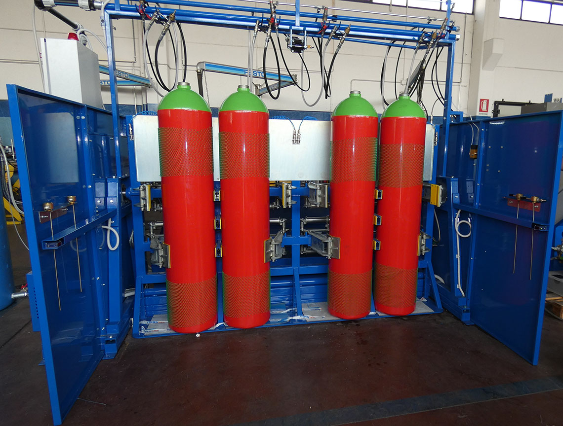 Gas Suppression Hydrostatic Testing Rig